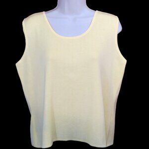 Ming Wang Yellow Knit Sleeveless Tank Top Basic Staple Size Petite Large